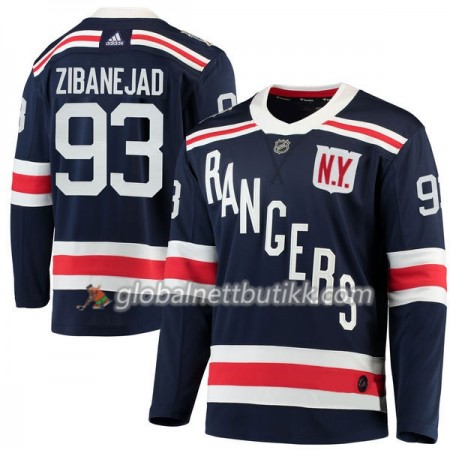 New York Rangers Hockeydrakt Mika Zibanejad 93 2018 Winter Classic Blå Adidas Authentic - Herre